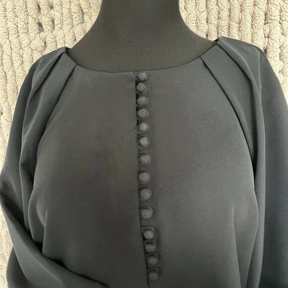 Banana Republic Factory Black Button-Front Blouse (M) - Picture 2 of 13